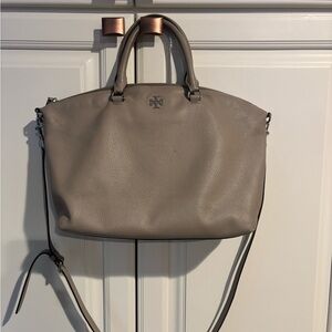 Tory Burch Gray Leather Tote Bag